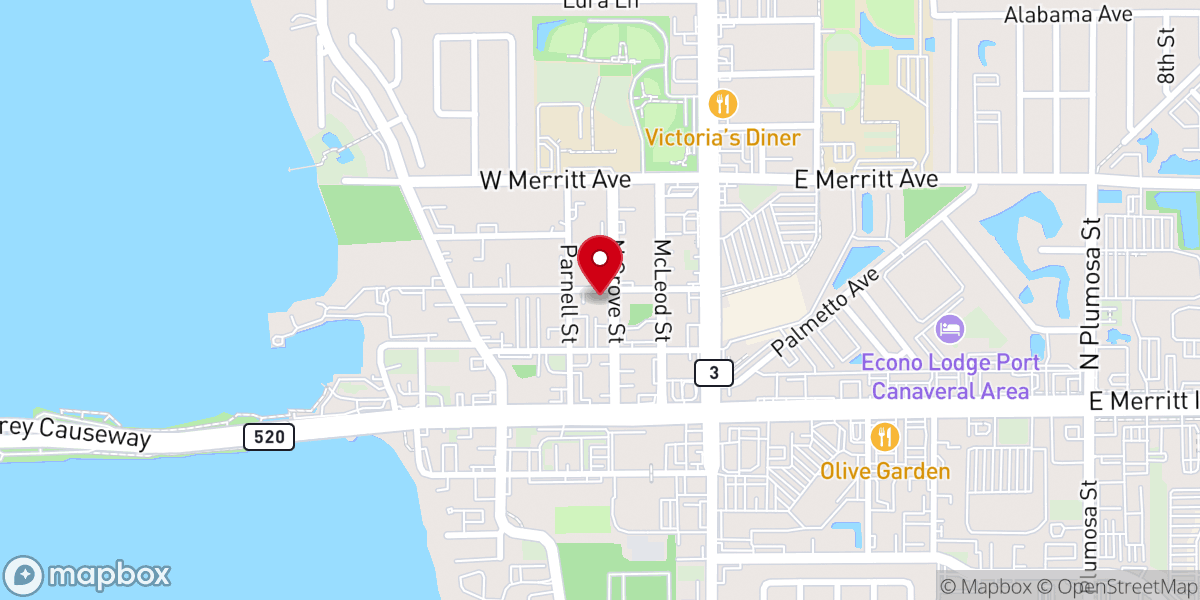 Map showing location of Merritt Assembly of God