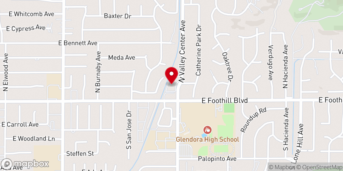 Map showing location of Glendora Masonic Temple