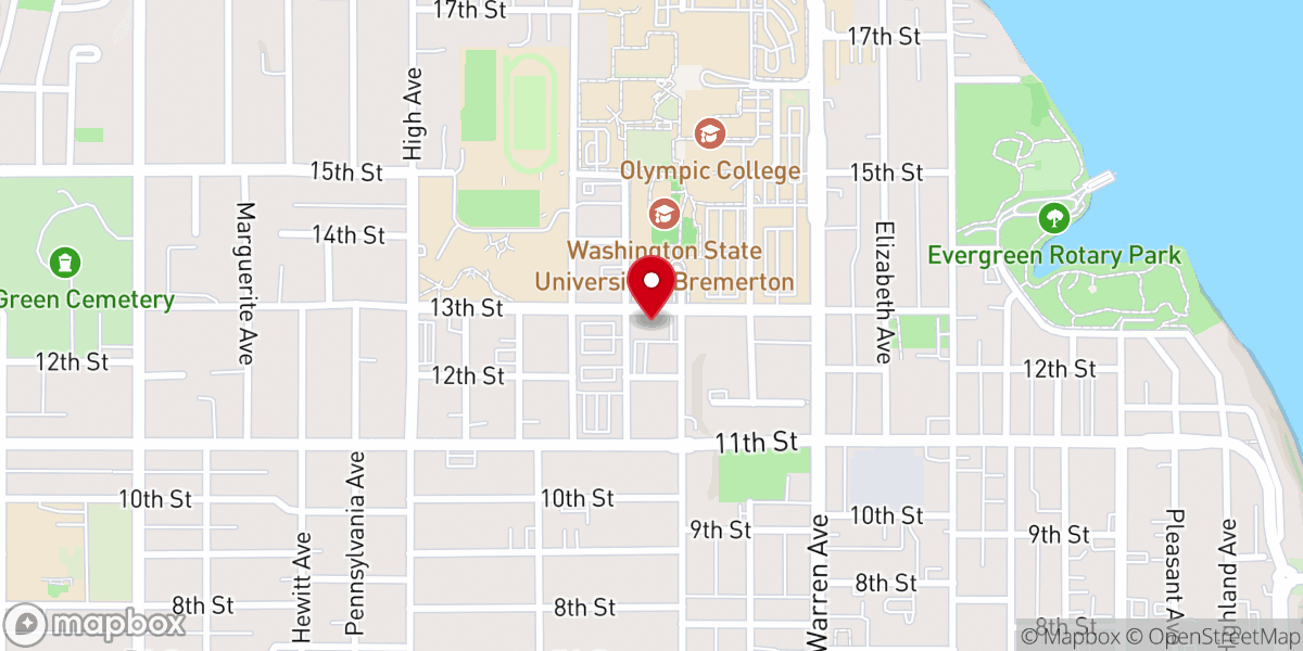 Map showing location of City Chapel of Bremerton