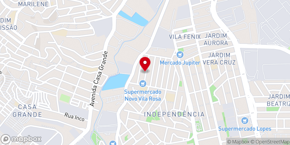 Map showing location of Igreja Batista Biblica de Vila Rosa