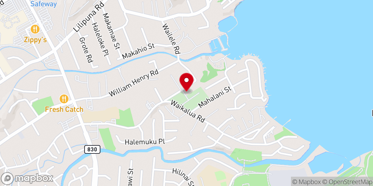 Map showing location of Kāneʻohe Congregational Church