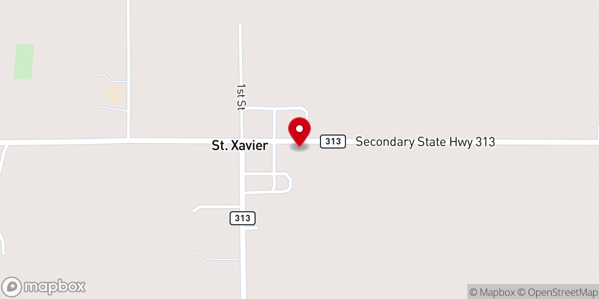 Map showing location of Saint Johns Lutheran Church