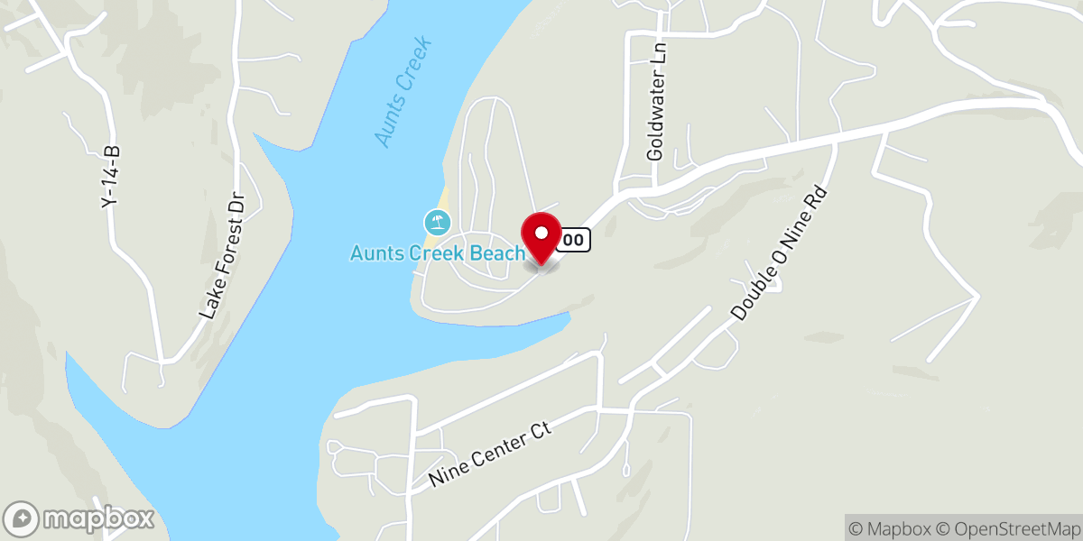 Map showing location of Aunts Creek Campground