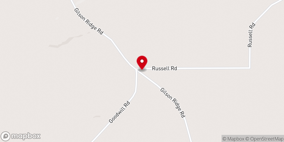 Map showing location of Gilson Ridge Church of the Nazarene