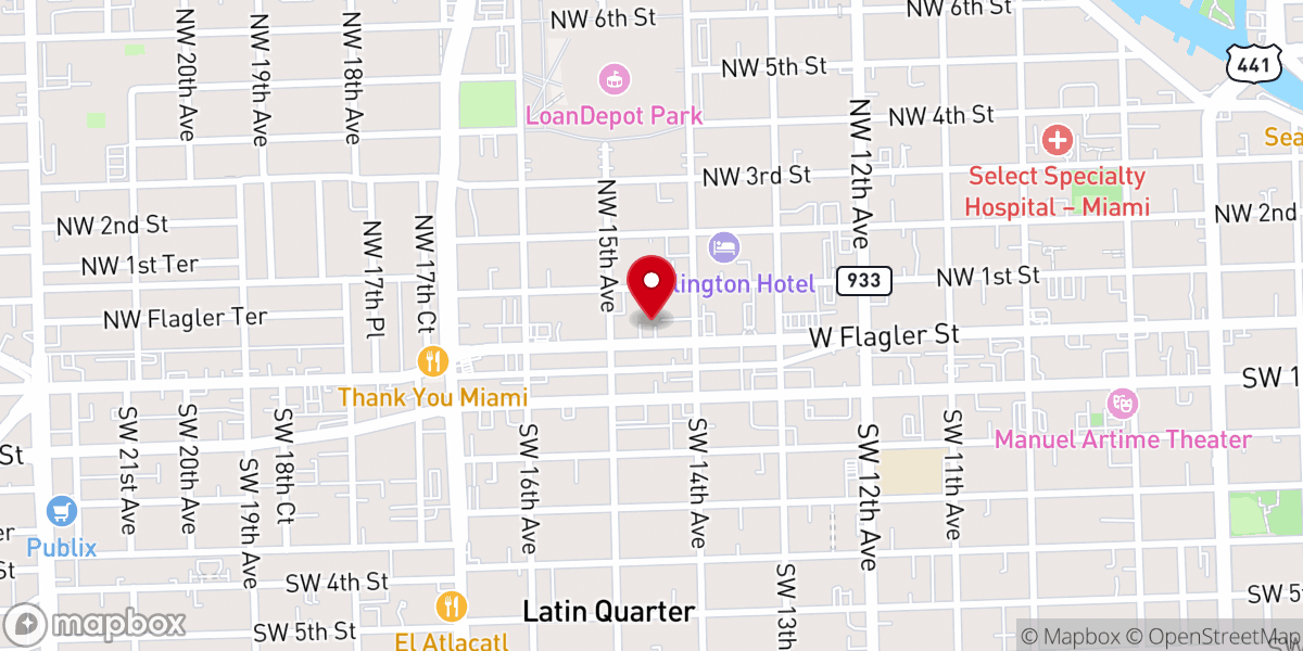 Map showing location of Iglesia Evangelica Monte De Sion