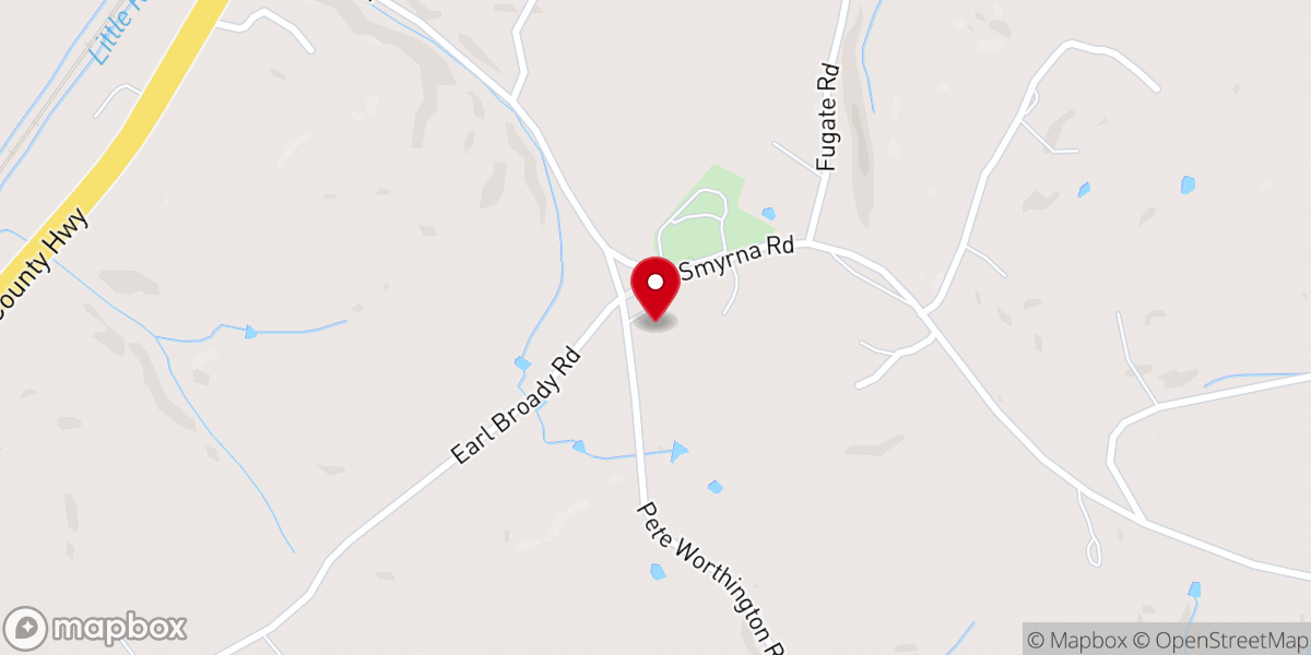Map showing location of Smyrna Baptist Church