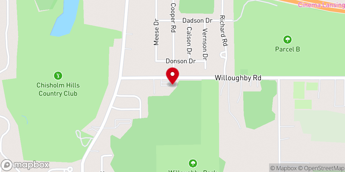 Map showing location of Olivet Baptist Church