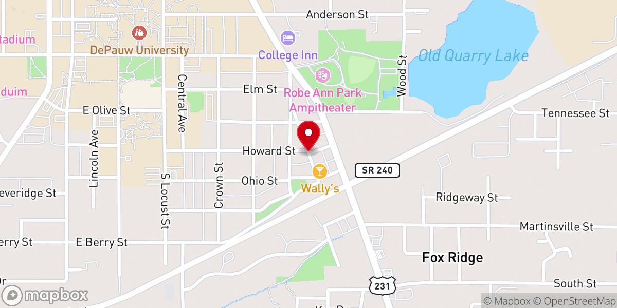 Map showing location of Greencastle Holiness Church