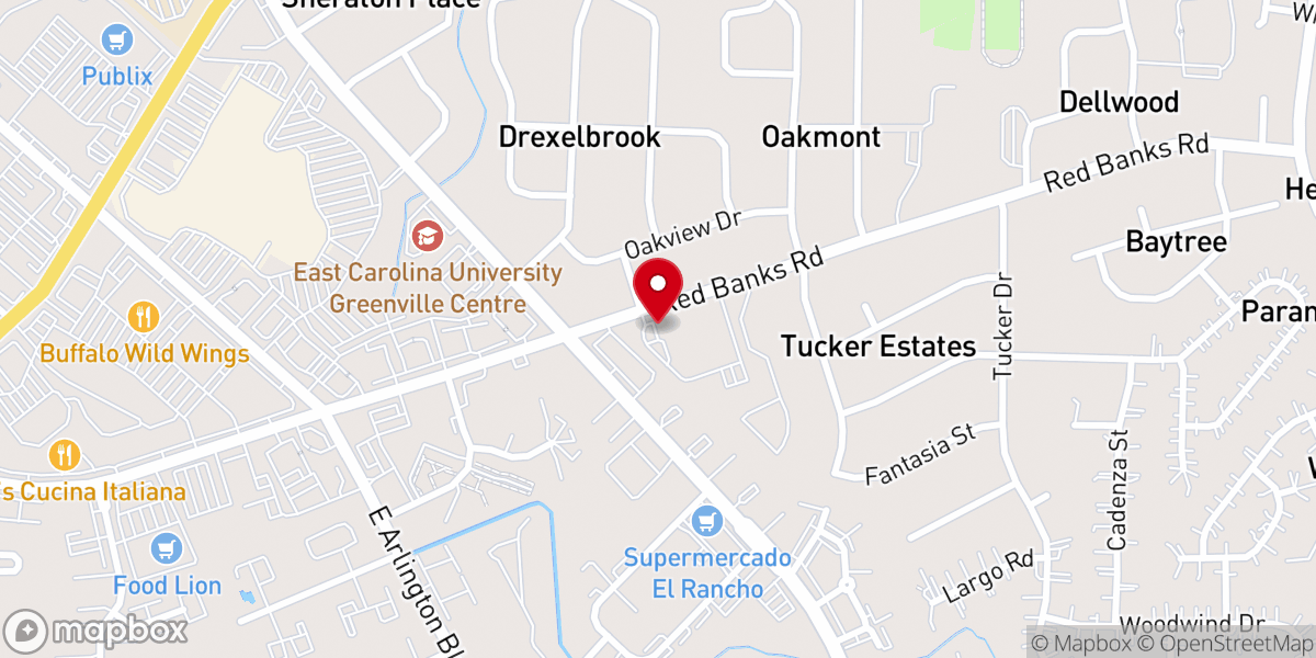 Map showing location of Oakmont Baptist Church