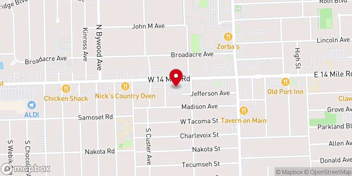 Map showing location of Clawson Manor Co-op