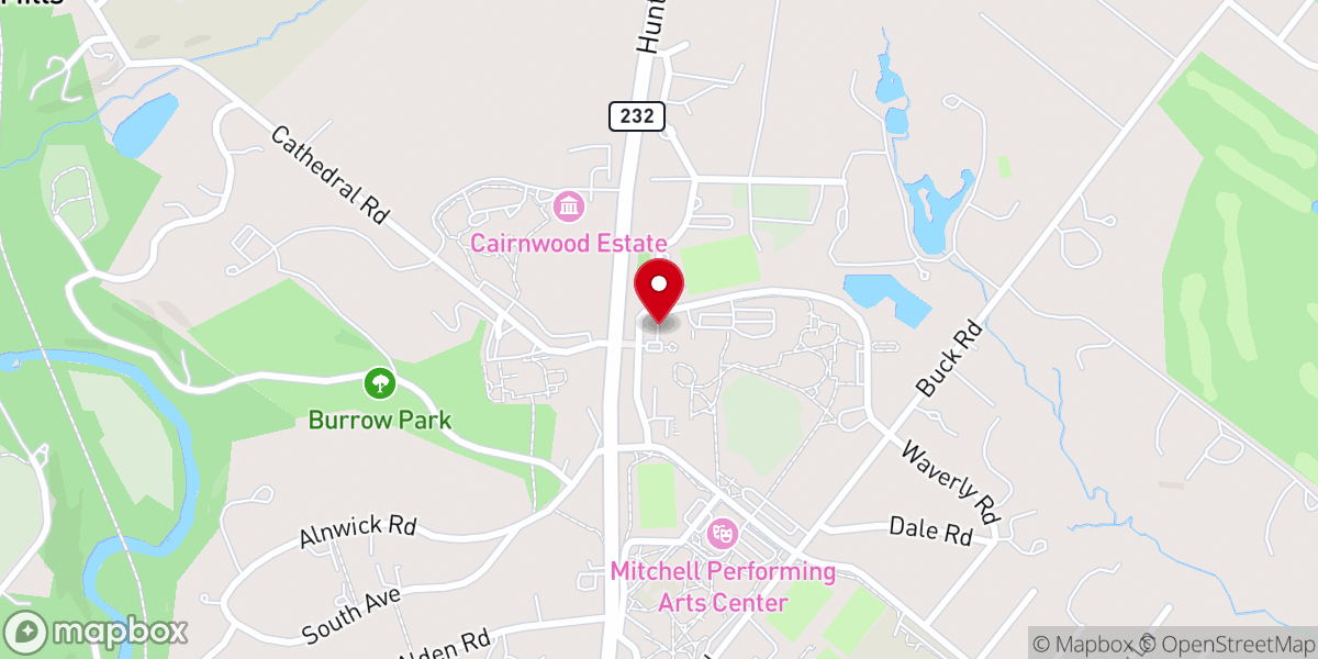 Map showing location of Bryn Athyn College