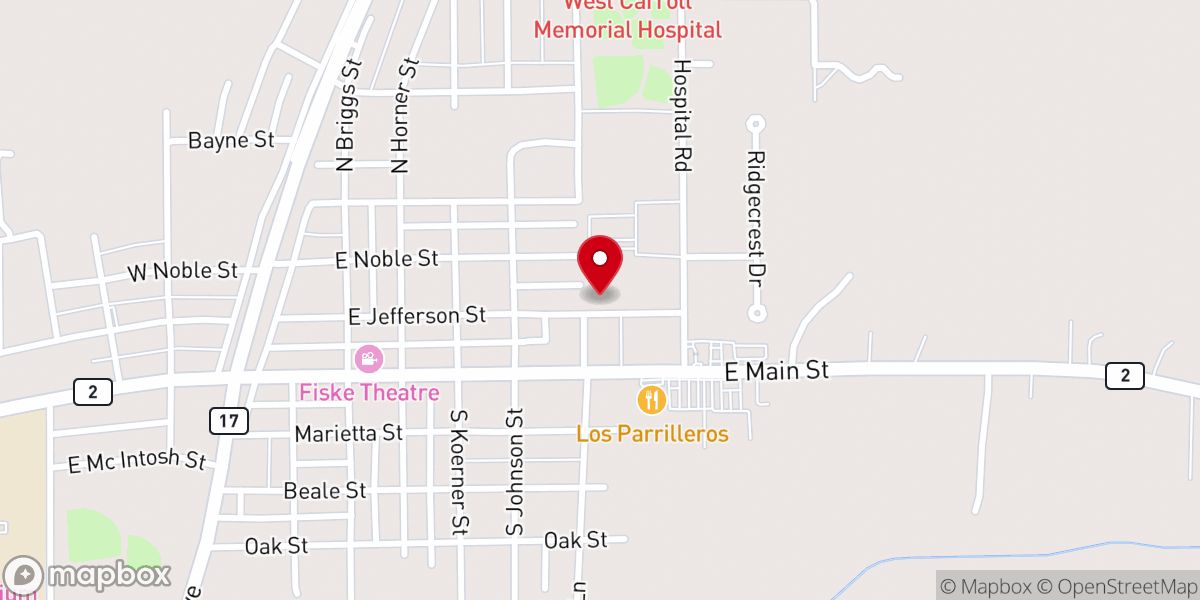 Map showing location of West Carroll Parish Eligibilty