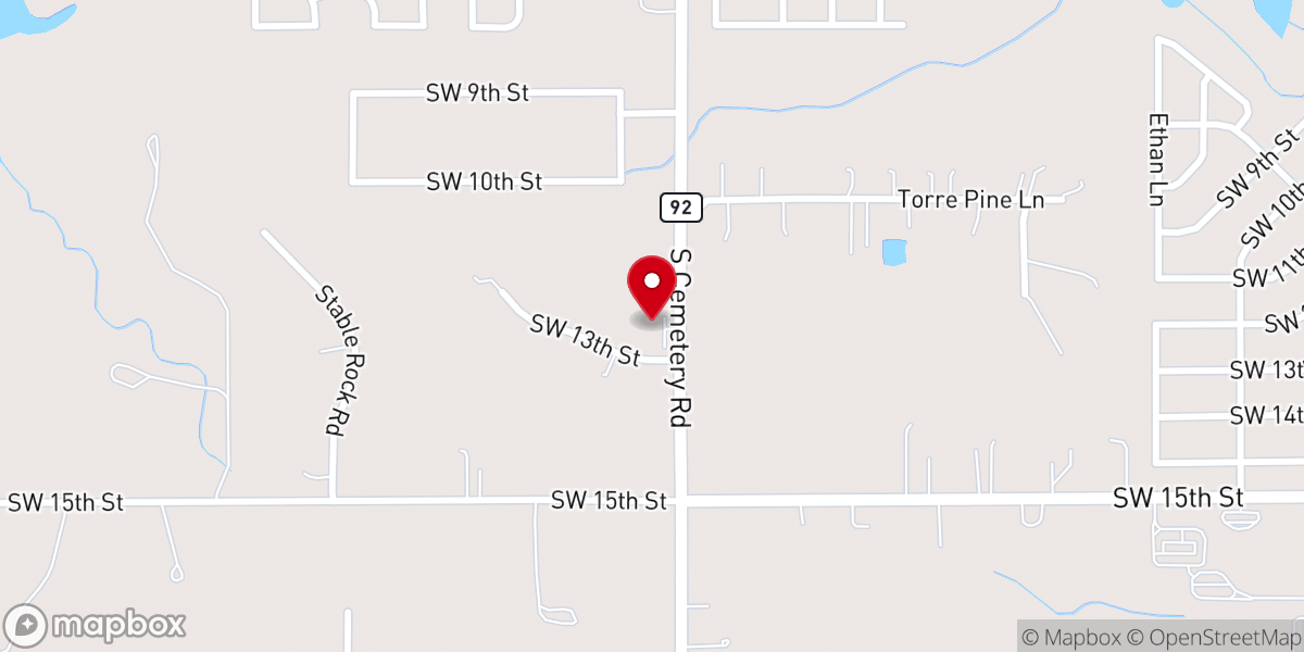 Map showing location of Stable Rock Baptist Church
