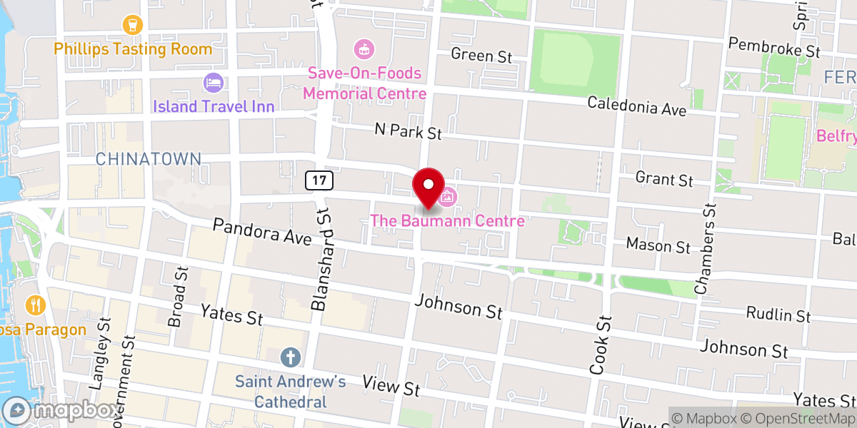 Map showing location of St. John the Divine Anglican Church