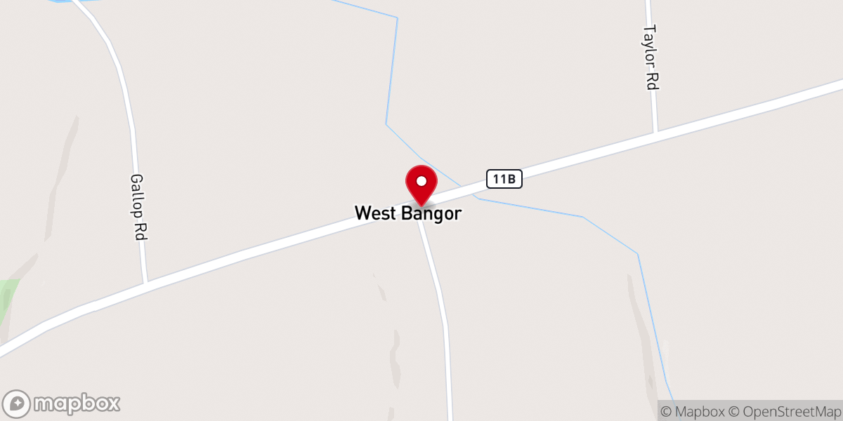 Map showing location of Bangor Baptist Chapel