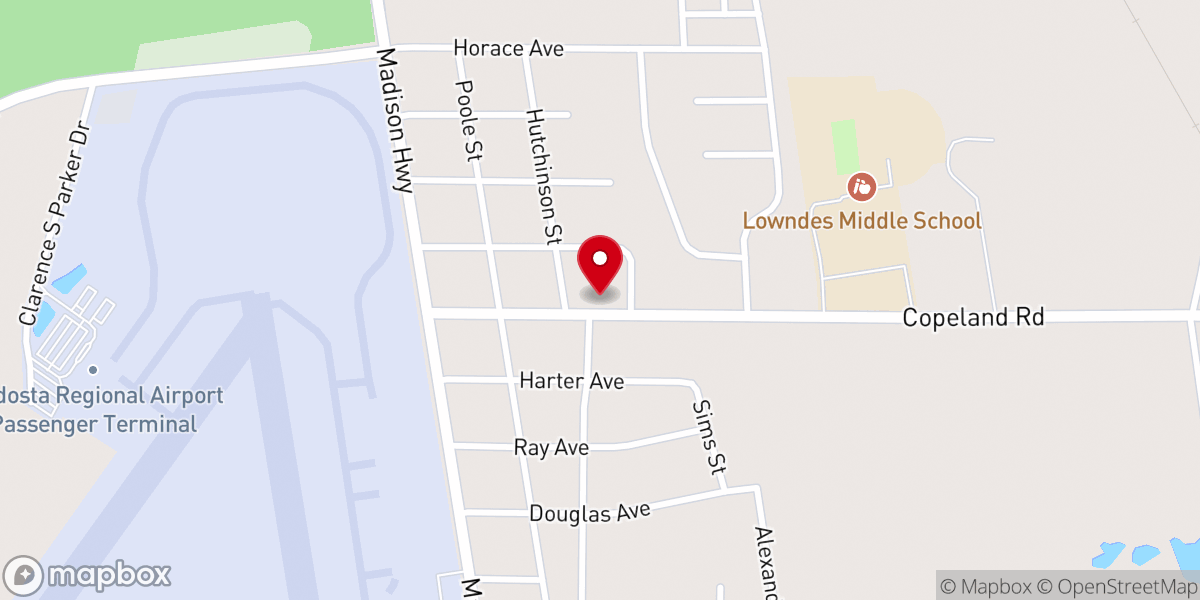 Map showing location of Airport Church of Christ