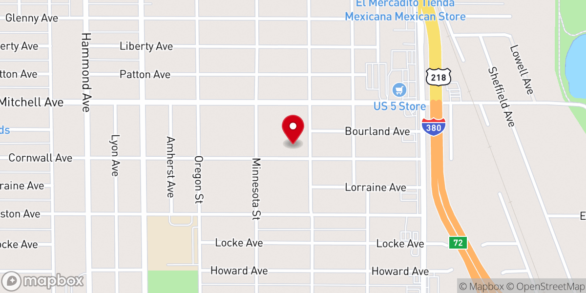 Map showing location of Waterloo Chin Christian Church
