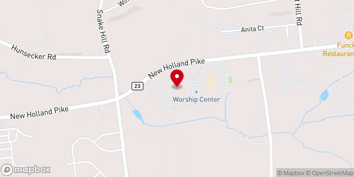 Map showing location of Worship Center