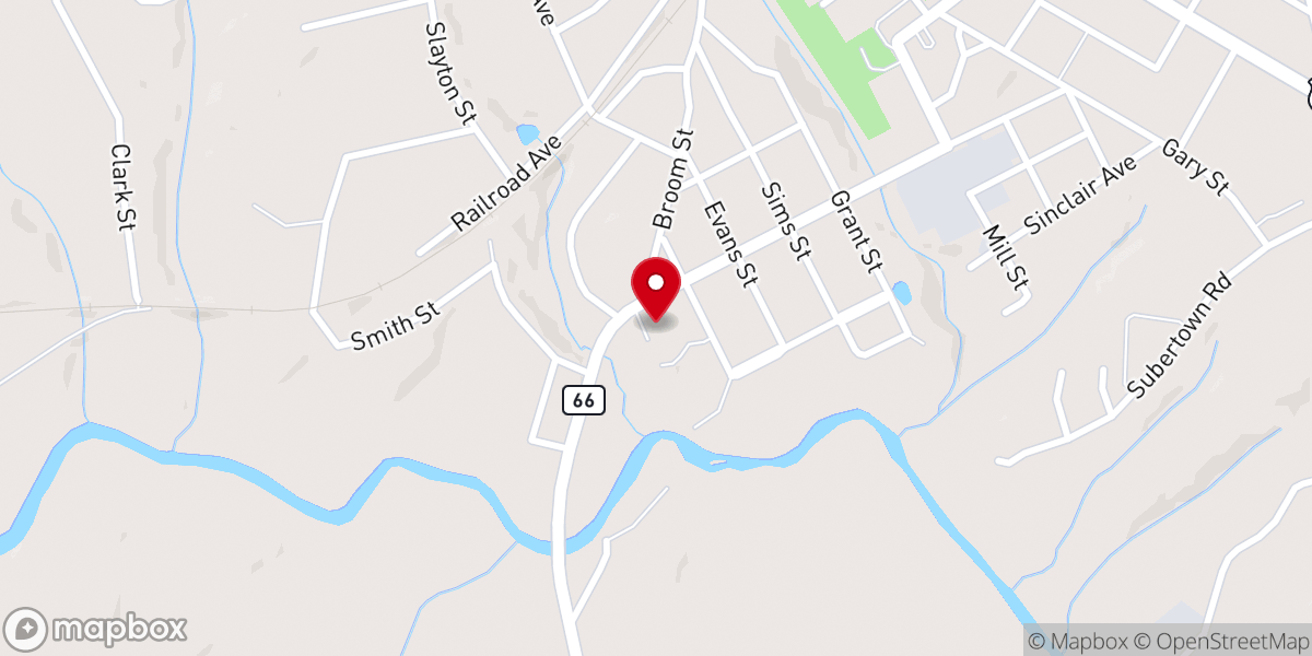 Map showing location of Central Avenue Baptist Church