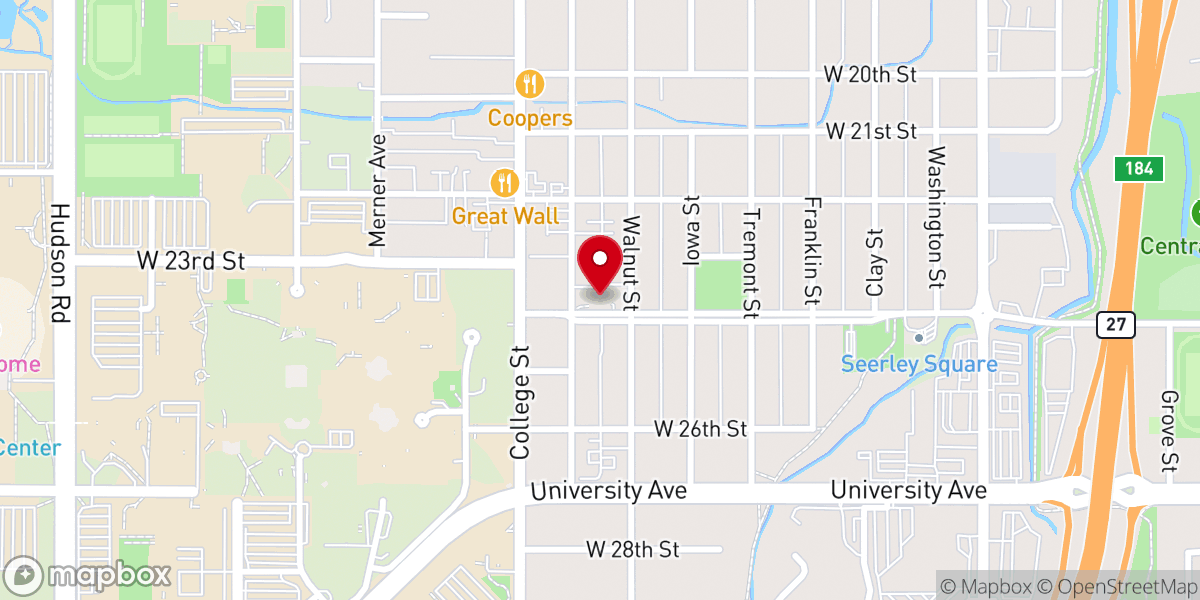 Map showing location of College Hill Lutheran Church