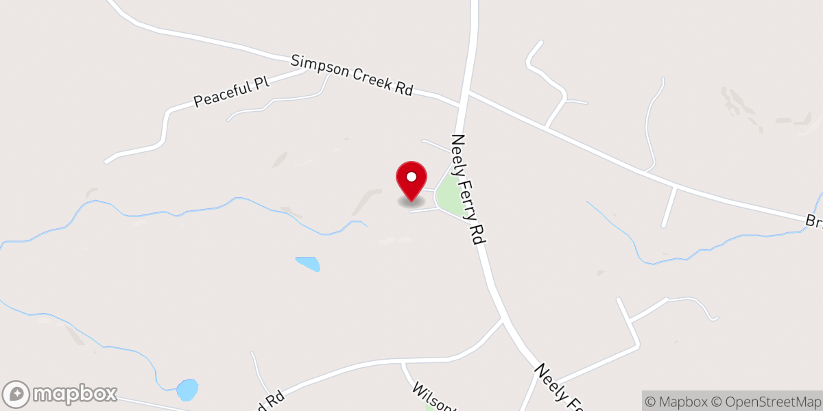 Map showing location of Friendship Presbyterian Church