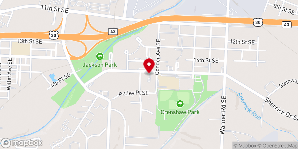 Map showing location of Mt Zion Church of God