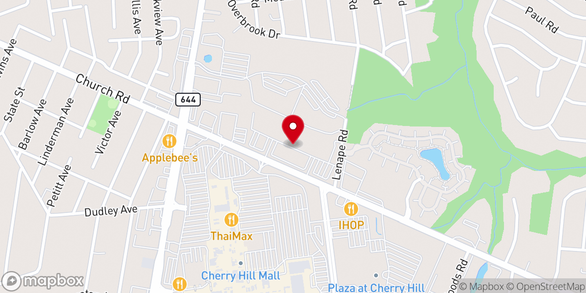 Map showing location of Red White and Blue Thrift Store - Cherry Hill