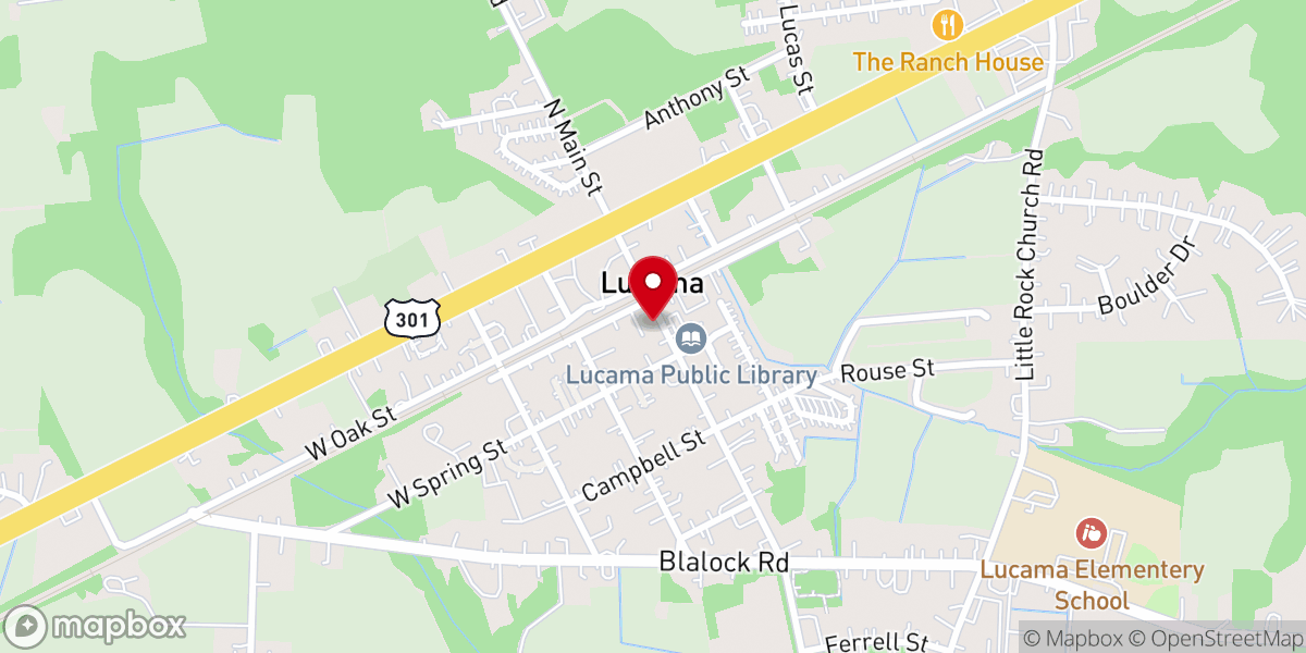 Map showing location of Davis Chapel Church