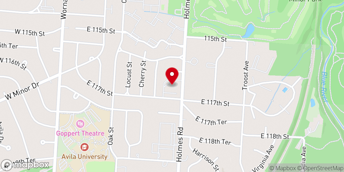 Map showing location of Red Bridge United Methodist