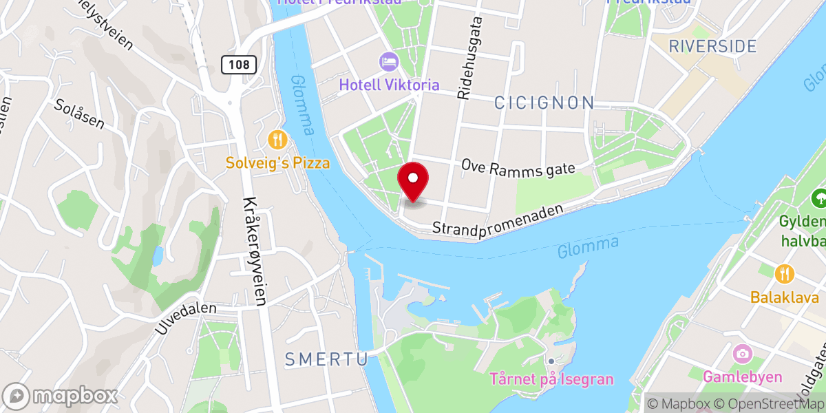 Map showing location of Den norske Kirke i Borg