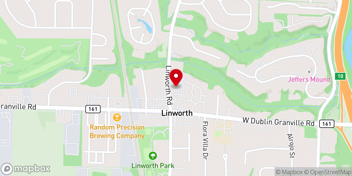 Map showing location of Linworth Baptist Church
