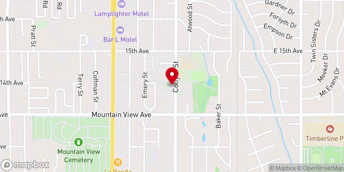 Map showing location of Longmont Church of Christ