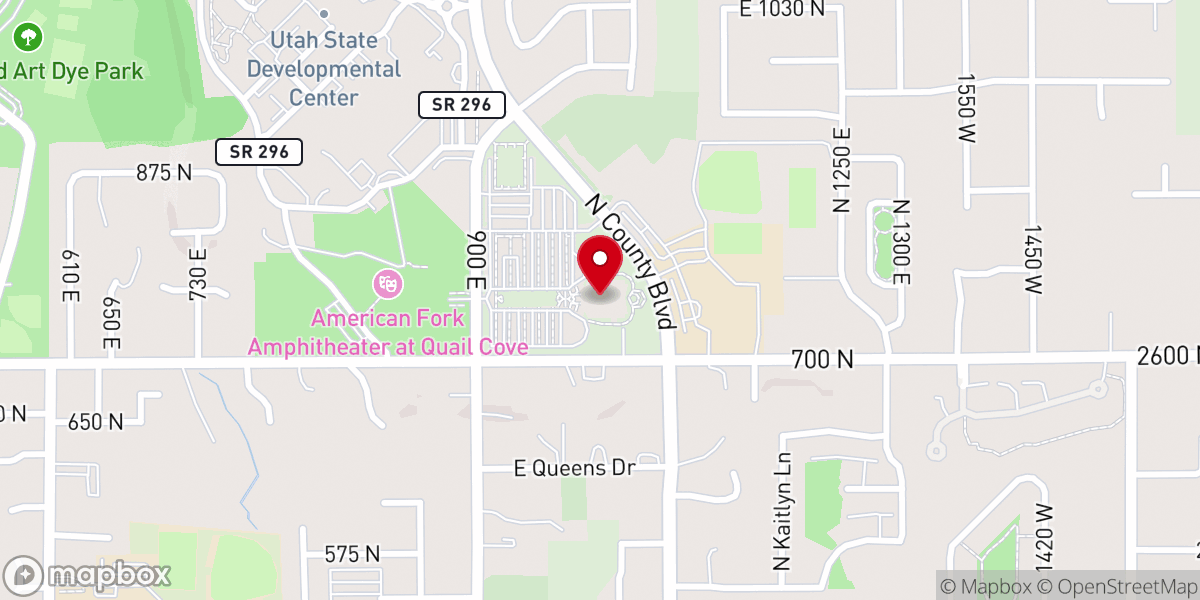 Map showing location of Mount Timpanogos Utah Temple