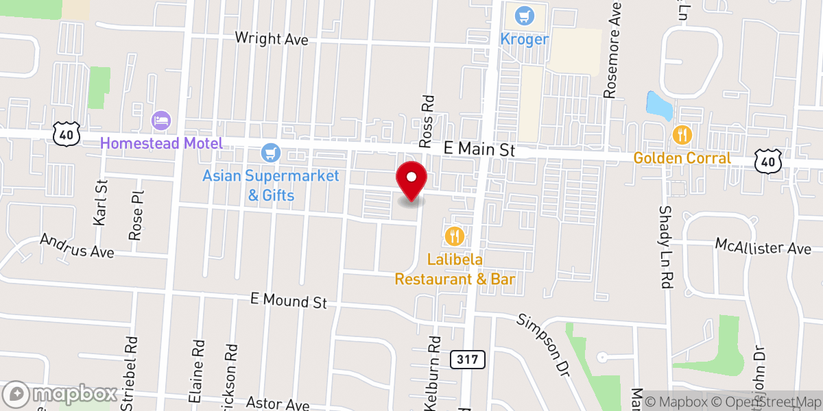 Map showing location of Eastview United Methodist Church