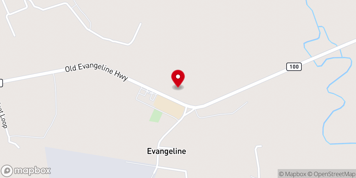 Map showing location of First Baptist Church Of Evangeline