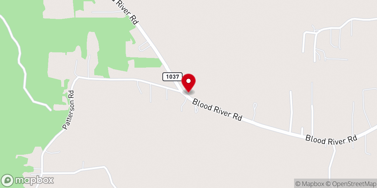 Map showing location of Woodland Baptist Church
