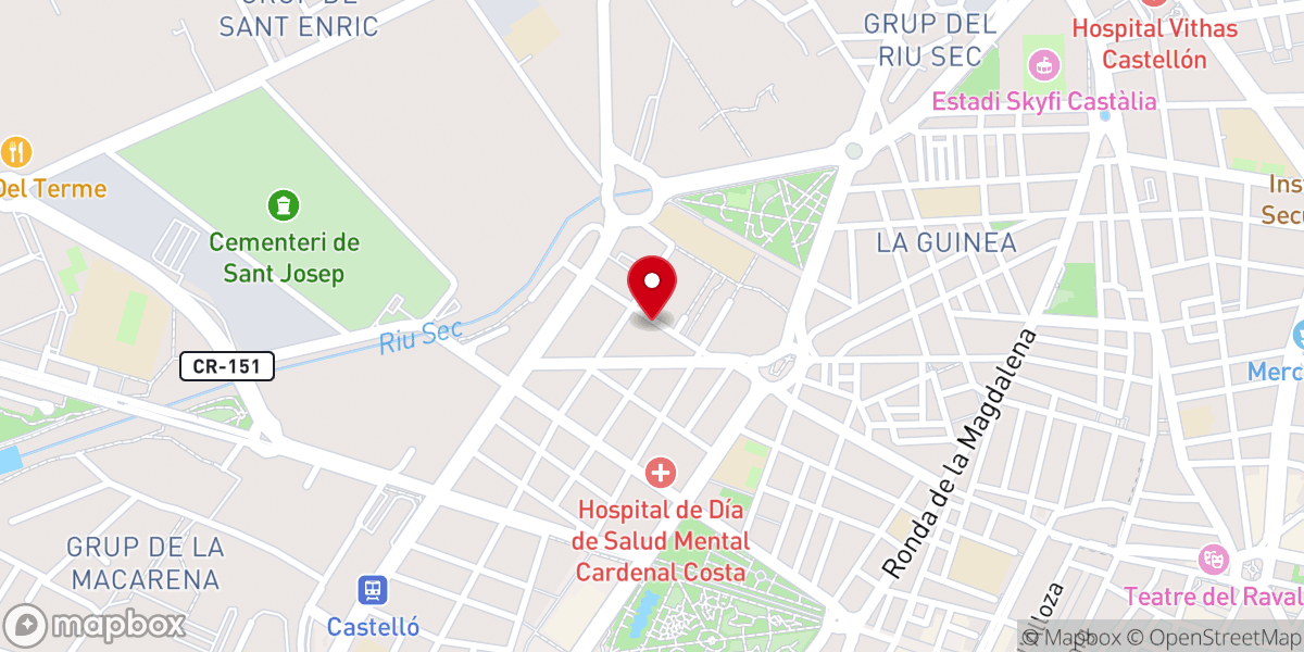 Map showing location of IPUE Castellón de la plana - Iglesia Pentecostal Unida en Europa