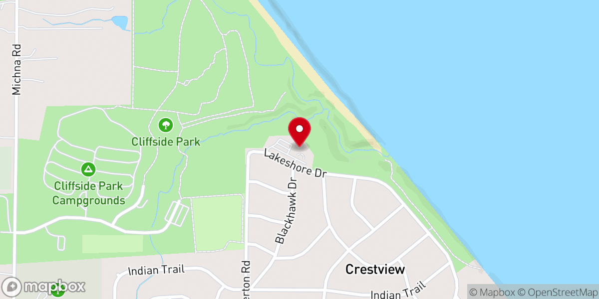 Map showing location of St. Mary's by the Lake