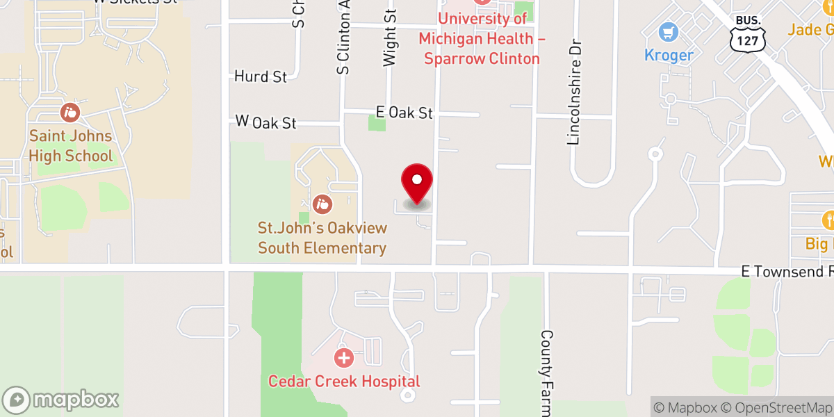 Map showing location of St. John's SDA Church