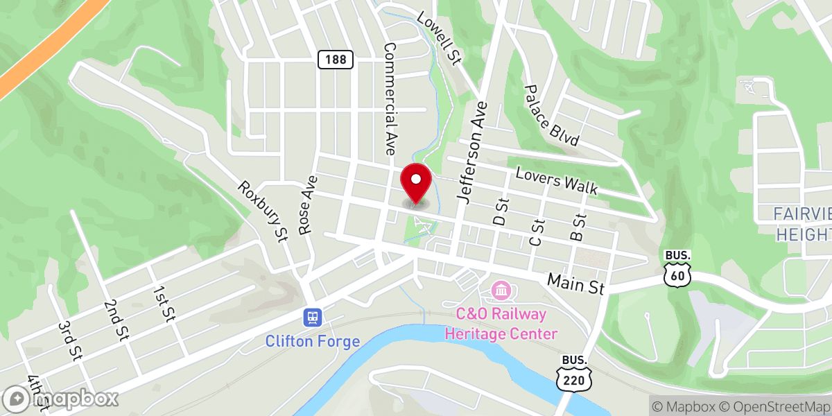 Map showing location of Occam's Mill