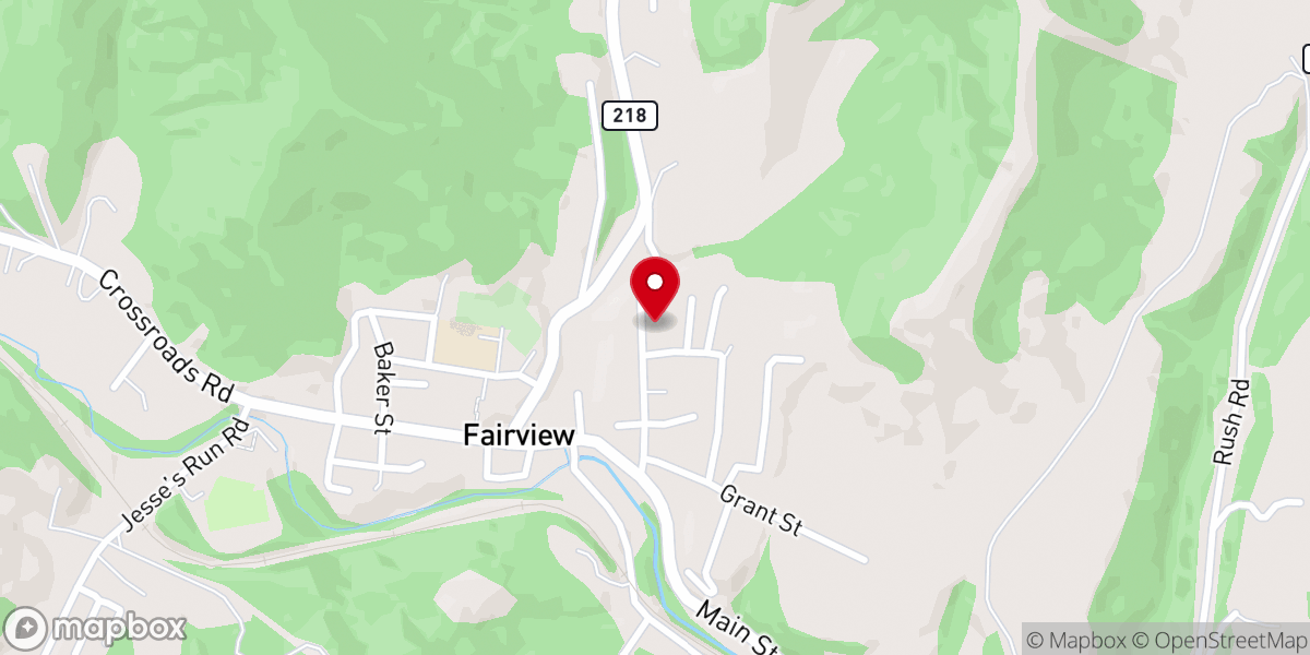 Map showing location of Washington St. Church of Christ