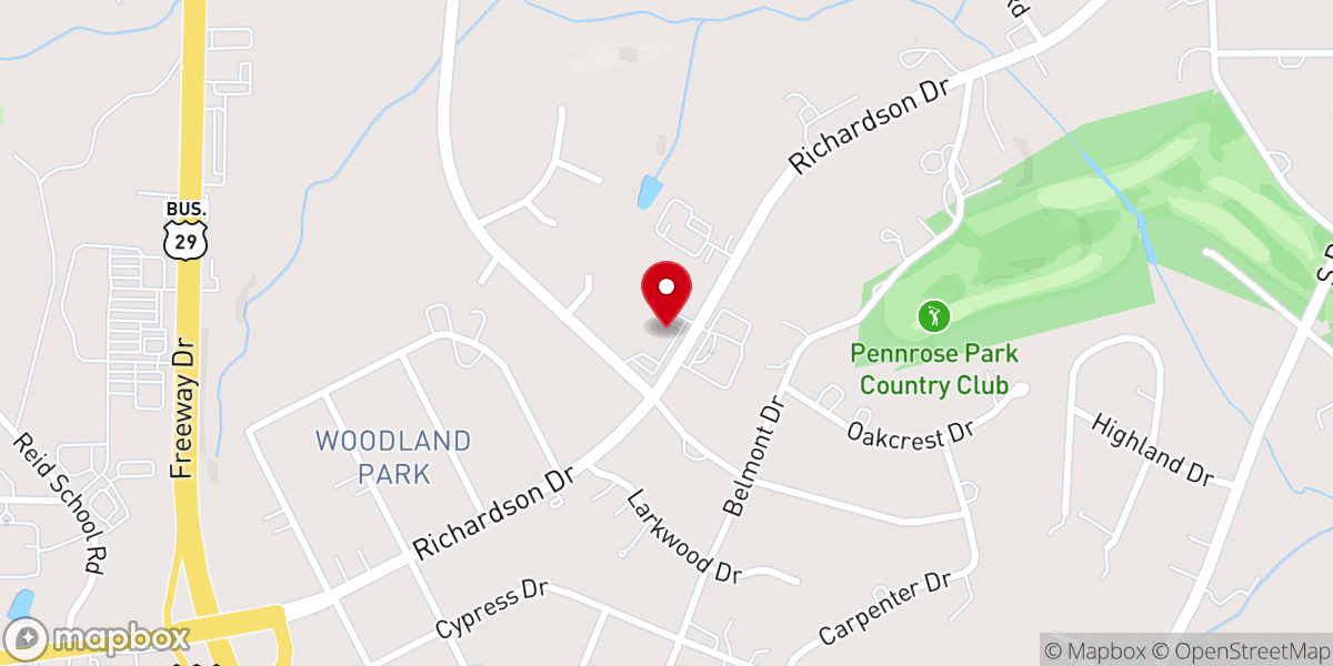 Map showing location of Woodmont United Methodist Church