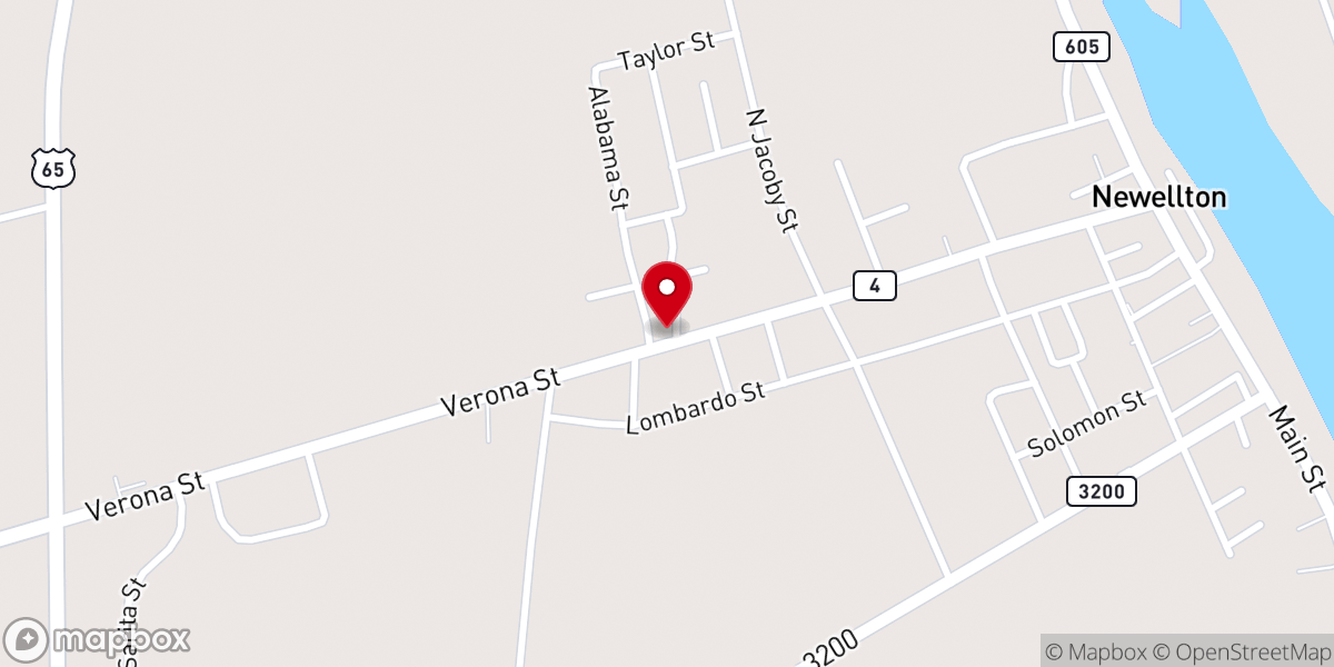 Map showing location of Newellton Police Department