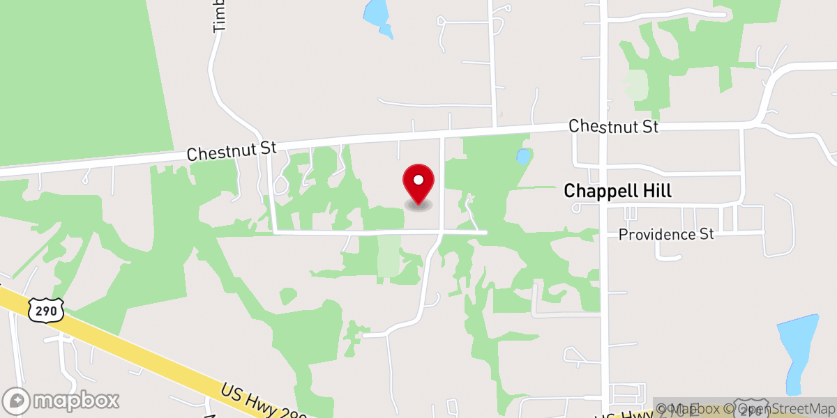 Map showing location of Chappell Hill Public School and Chappell Hill Female College Bell