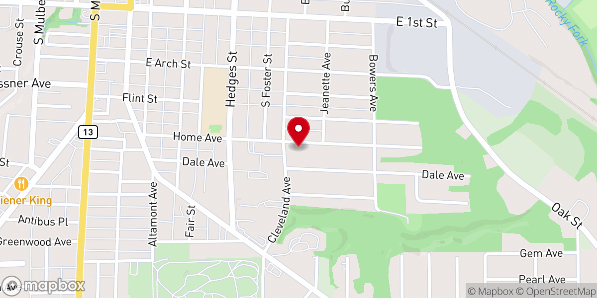 Map showing location of Christ Gospel Church of Mansfield, OH.