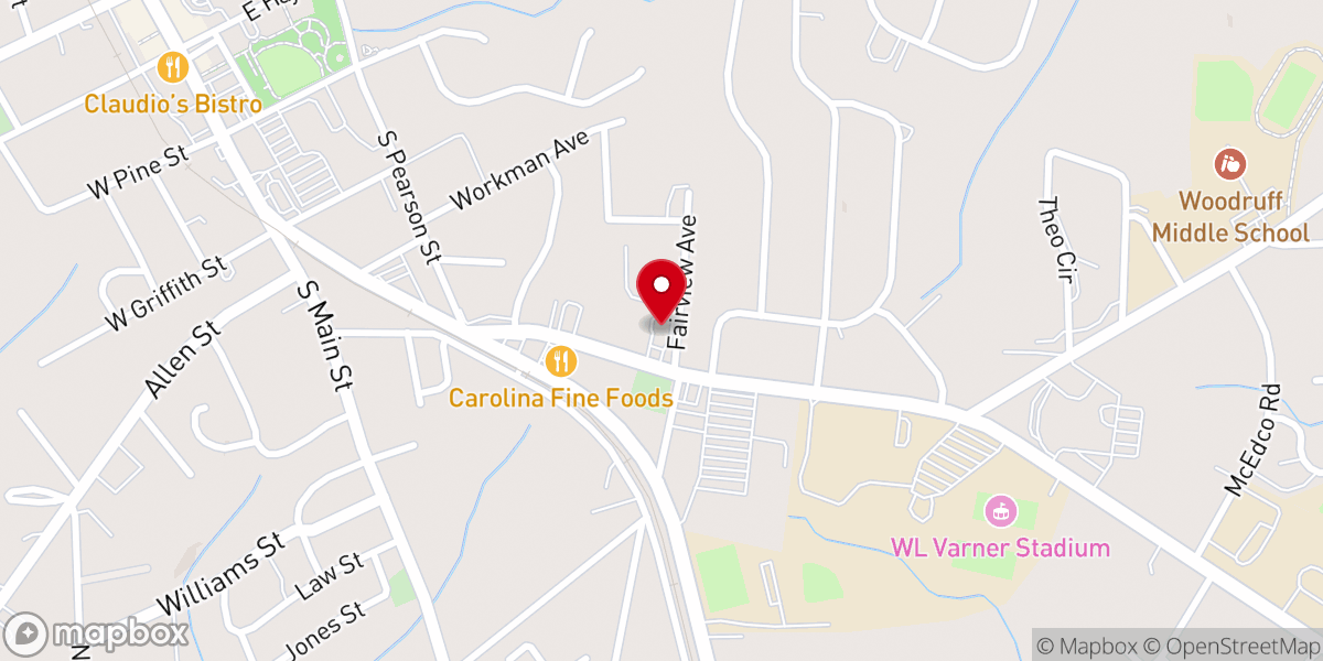 Map showing location of New Bethel Baptist Church