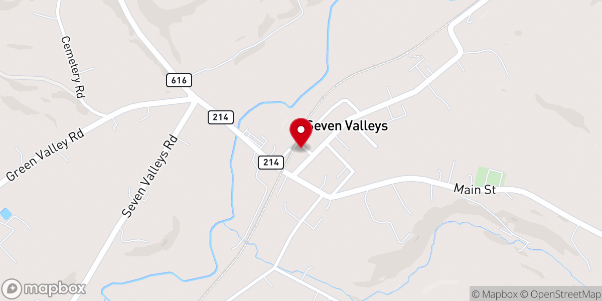 Map showing location of Northern Central Station At Seven Valleys
