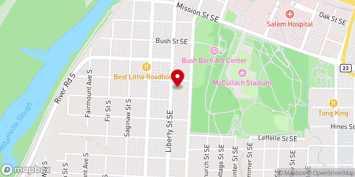 Map showing location of Valley Church