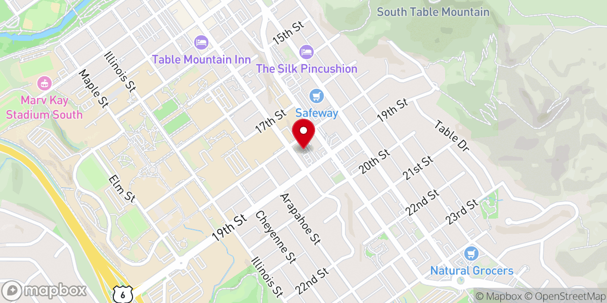Map showing location of First Baptist Church of Golden