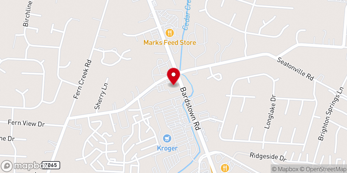 Map showing location of Beulah Presbyterian Church
